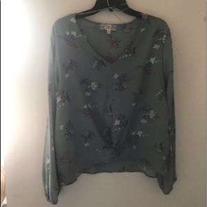 Pink Republic Teal Floral Blouse